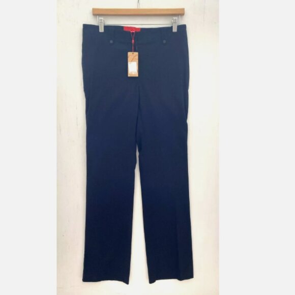 Z SPOKE Zac Posen Navy Blue Wide Leg Chino Pants Designer Size 6 NWT $270 - Picture 1 of 5